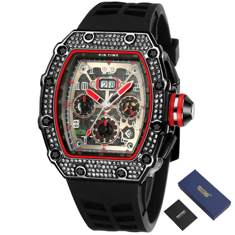 Часы мужские кварцевые в стиле хип хоп брендовые Роскошные спортивные милитари с