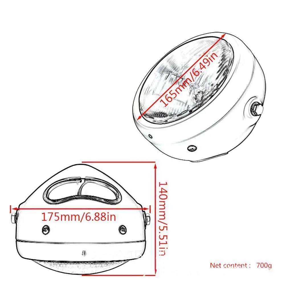 

1PC Black Motorcycle Bullet Halogen Headlight Head Lamp Motorcycle Accessories For GN125 Retro Round Headlights A8R0
