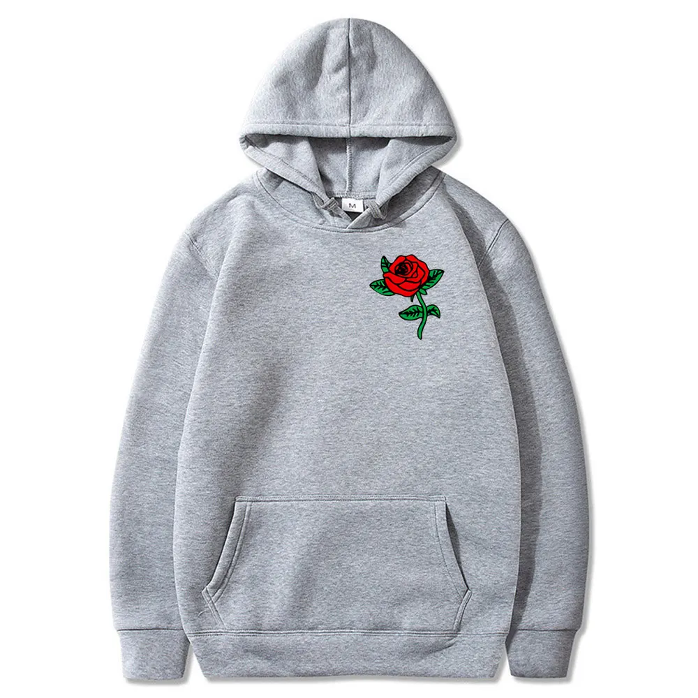 Худи в стиле Харадзюку для мужчин и женщин худи с принтом ядовитых роз уличная
