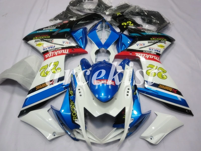 

4 Free Gifts New ABS Motorcycle Fairings kit Fit for Suzuki GSXR1000 2007 2008 K7 07 08 Body set blue white