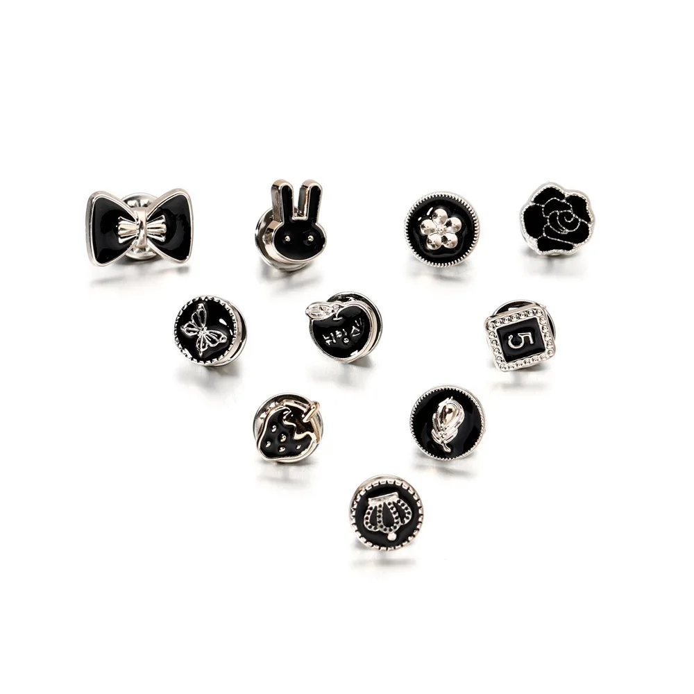 

10Pcs/bag Black Metal Anti-light Brooch Pin Buckle Clasp Connectors Handmake Brooch for DIY Jewelry Making Accessories
