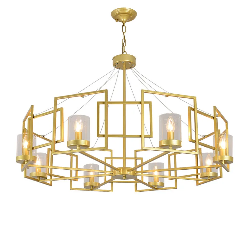 Современный светодиодный двойной спираль Золотая люстра освещение для фойе