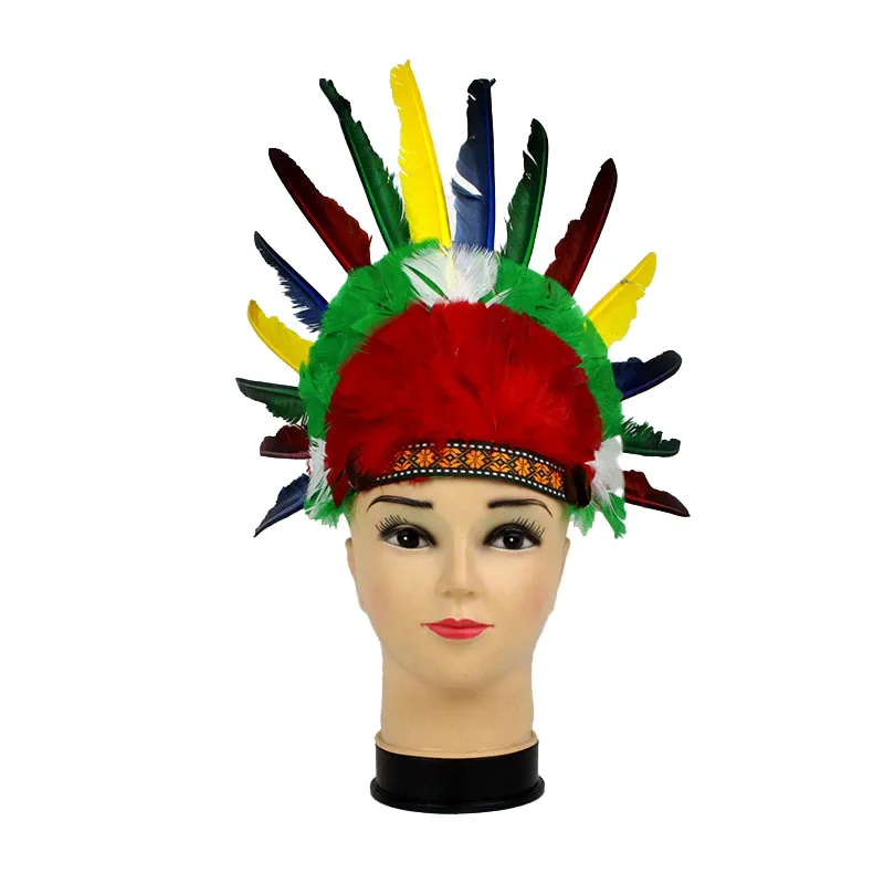 

Chief Indian Headdress Savage Dress Up Party Props Thanksgiving Festival Performance Celebration Feather Headdress