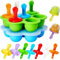 hot 7 cavity silicone mini ice pops mold ice cream ball maker popsicles molds baby diy food supplement tool jw