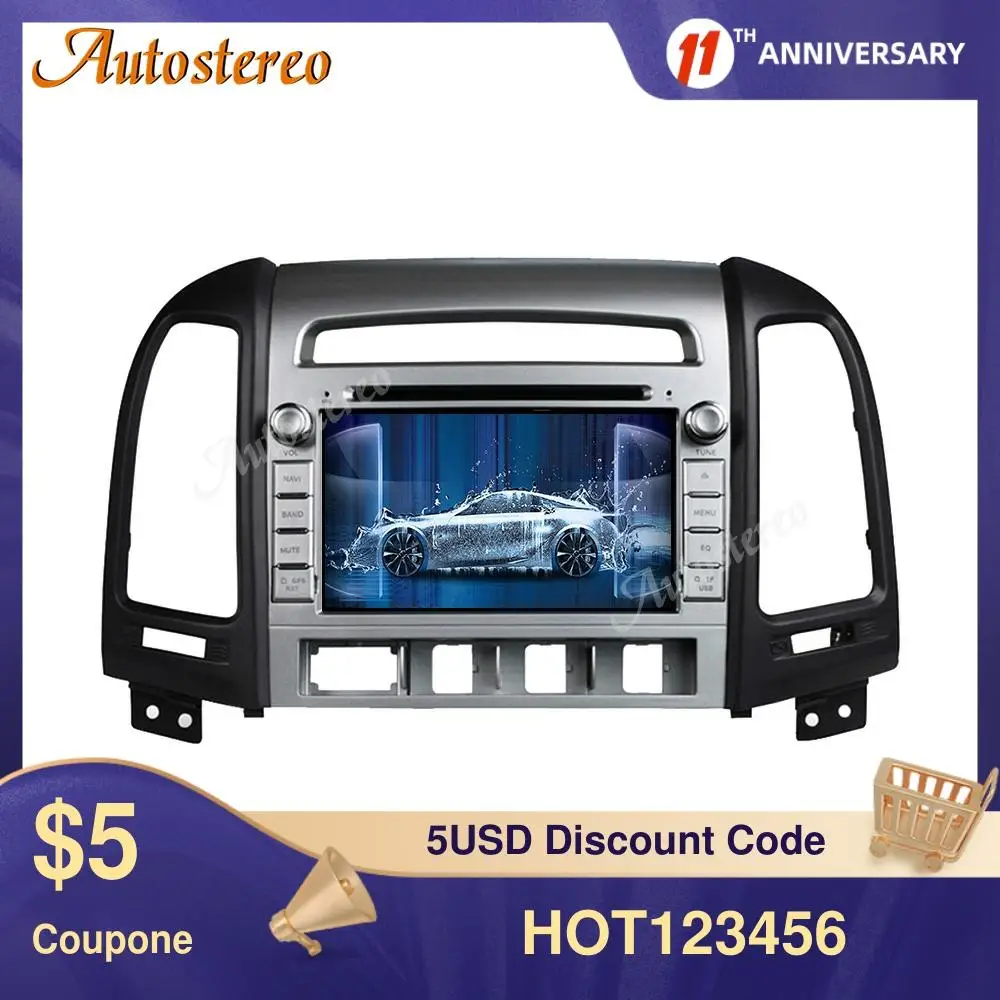 Для Hyundai Santa Fe 2006 + Android 10 0 автомобильный DVD плеер Авто Стерео GPS навигация