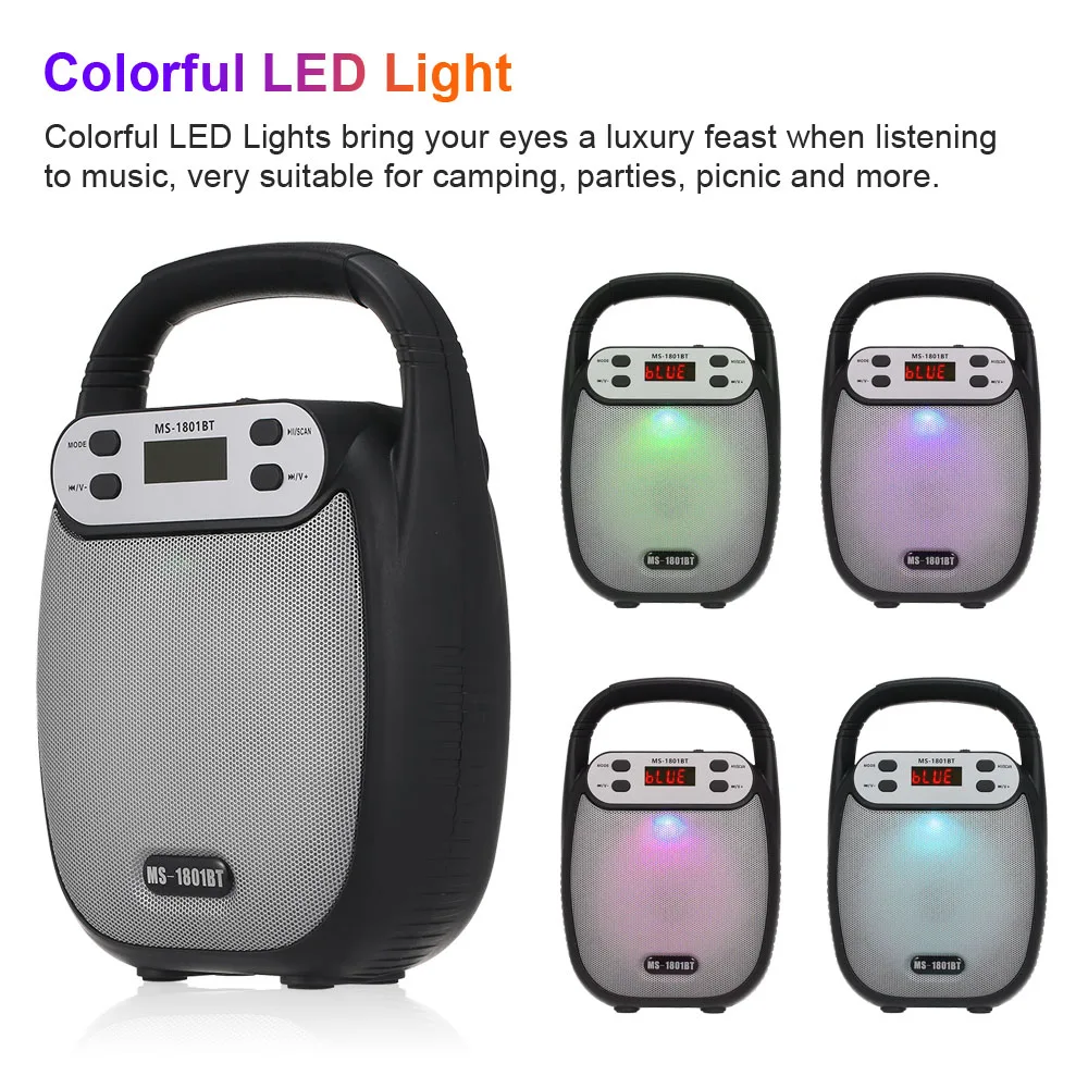 Многофункциональная Bluetooth стереоколонка портативная уличная колонка с FM-радио