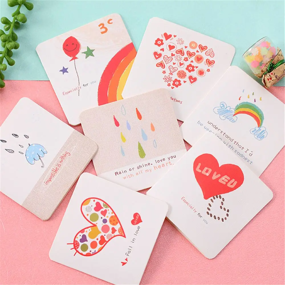 

10 Card+10Envelopes/set Mini Greeting Card Kawaii Stationery Birthday Christmas Card Envelope Writing Paper Wedding Supplies