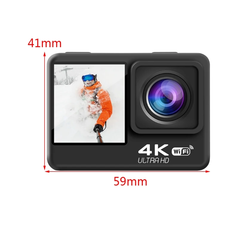

3840x2160 60 / 30fps, 2704x1524 30fps Camera Camcorder LCD Sport Video Recorder