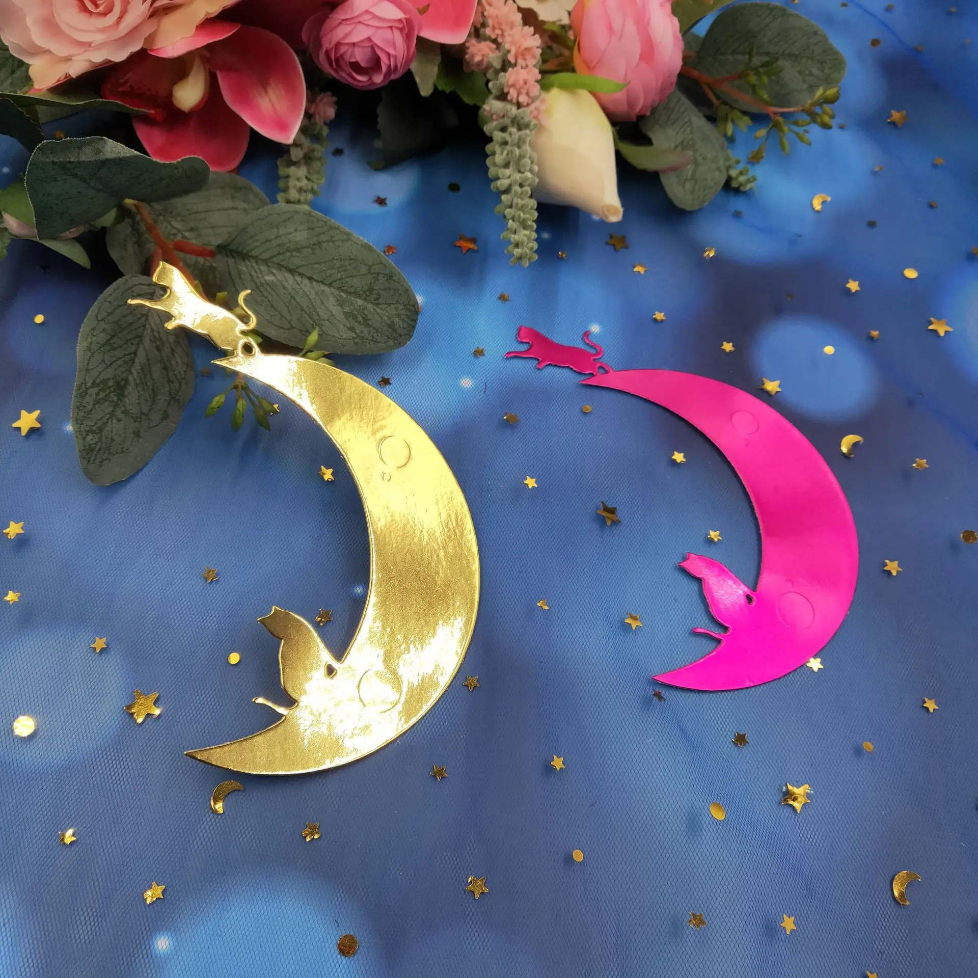 Металлические Вырубные штампы с изображением двух кошек на Луне трафарет Луны и