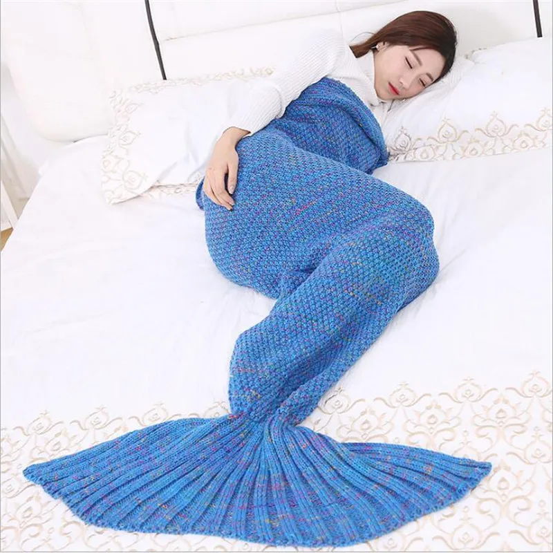 Детское одеяло ручной работы хвост русалки для взрослых 13 цветов шерстяное