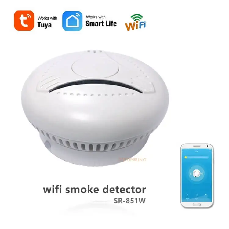 

Wireless WIFI Smoke Detector Smartphone APP Controlled Smoke Alarm Sensor Battery Operated for House Home Fire Alarm