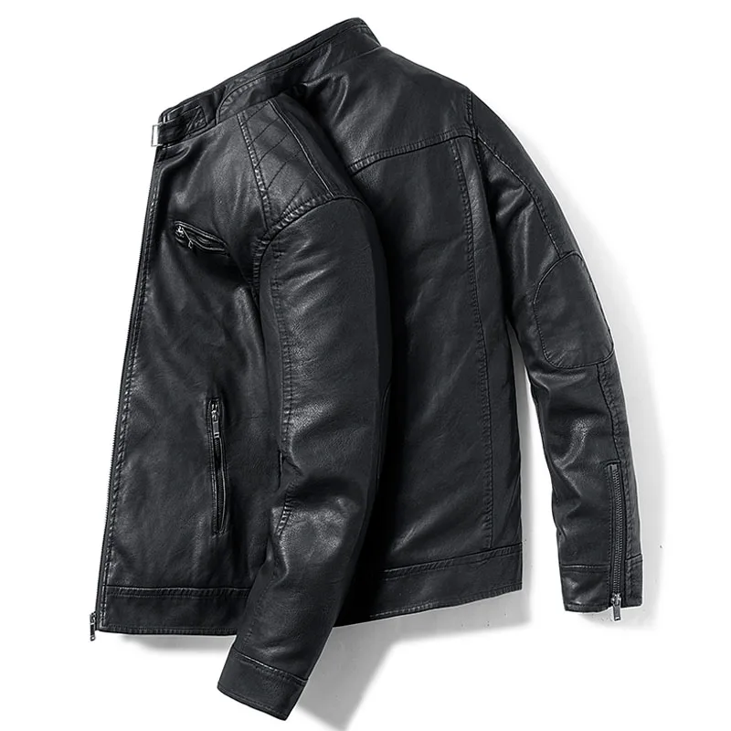 Men Split Leather Jacket 2022 New Spring And Autumn Slim Male Motorcycle Leather Jacket Teenage Boy Black Brown 1609