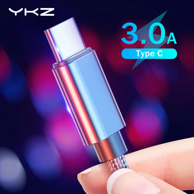 YKZ Type C Cable Fast Charging USB C Cable for Xiaomi Samsung S9 Type-C Mobile Phone Charge Data Wire for Huawei Oneplus 6t AG
