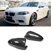 real dry carbon fiber car door side mirror cover caps fit for bmw m5 f10 2012 2013 2014 2015 2016 2017 add on style