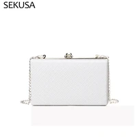 new fashion women small day clutch white color pu lady causal evening bags shoulde messenger handbags