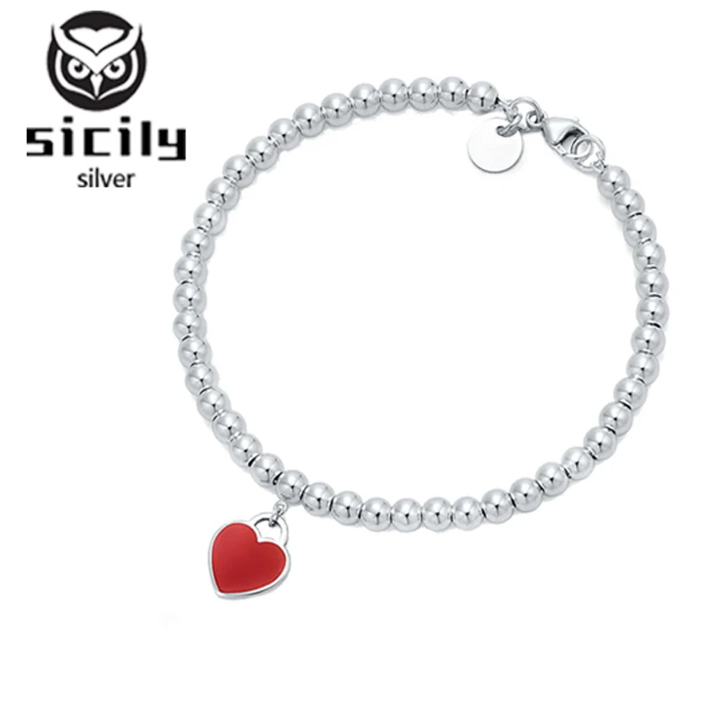 Sicily, высокое качество,,, серебро 925 пробы, tiff, сердце, браслет для женщин, Классическая мода, темперамент, роскошные ювелирные изделия - Окраска металла: style 5