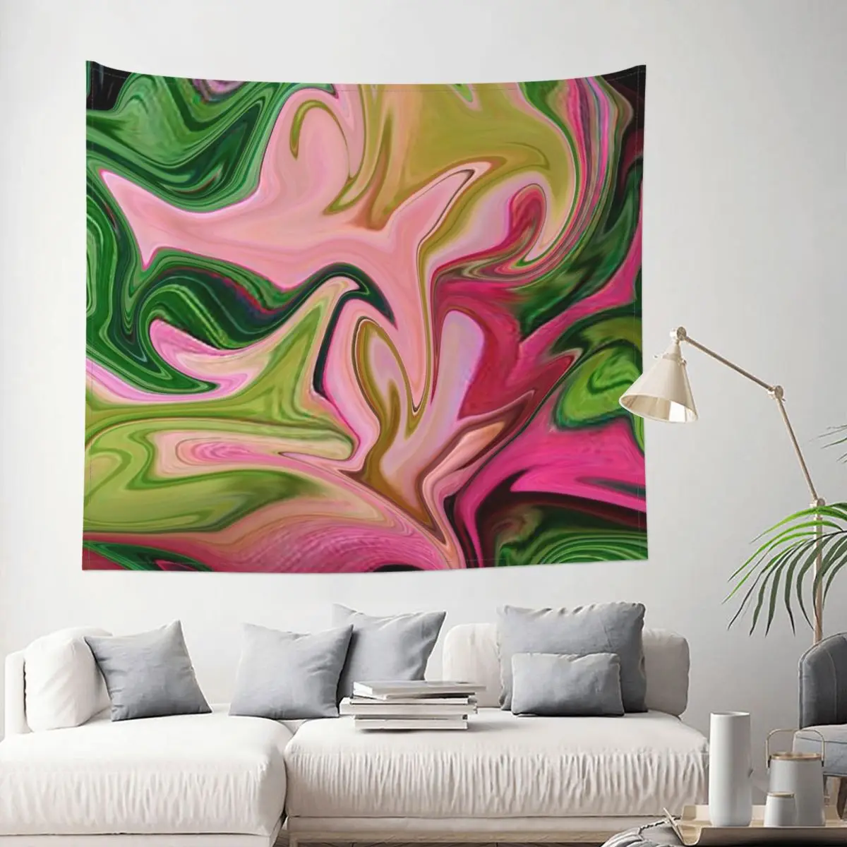 

Tapestry Swirl Pink Green Psychedelic Trippy Colorful Abstract Decor Wall Room Home Decoration Hanging Living room Kawaii Style