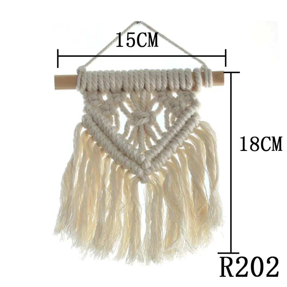 

2pcs Cotton Rope Weaving Decors Tassel Hanging Ornaments Rustic Wall Tapestry Wall Decorations For Living Room Bedroom Dorm