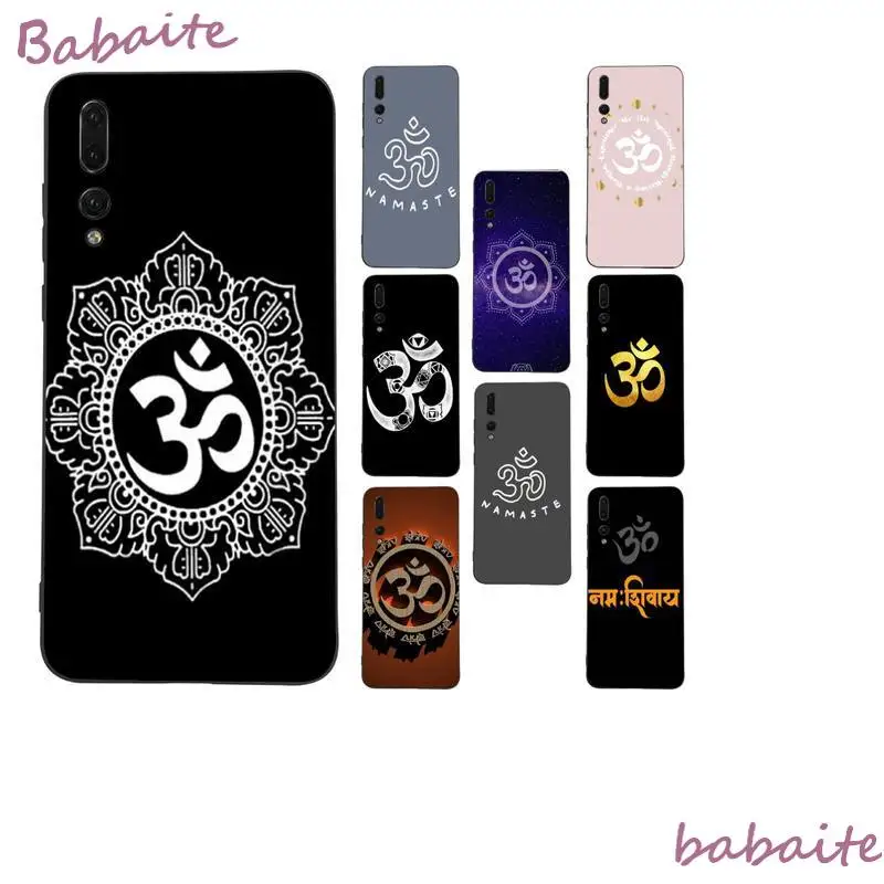 Черный мягкий чехол Aum Om Yoga для телефона Huawei Mate 30 Pro P20 P30 P40 pro lite Y7 Y6 2019 Honor 8X 8A 10 20lite
