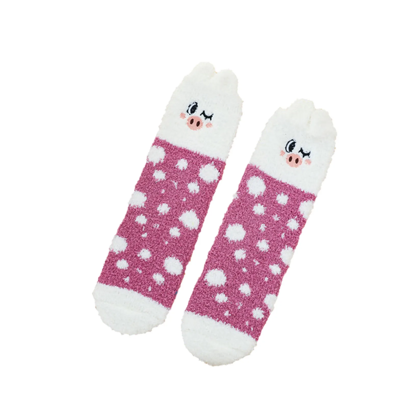 

Женские носки, милые бархатные носки с животными, кораллового цвета, бархатные теплые домашние носки для пола, носки-трубы, носки, женские но...