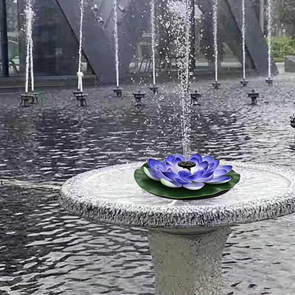 

1pc Garden Pond Lotus Fountain Decor Solar Lotus Fountain Scene Adornment