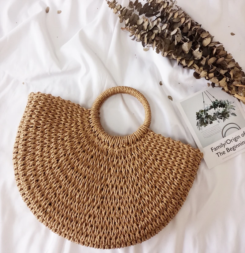 MLHJ 2018 новые летние сумки ручной работы Женская пляжная ткацкая сумка с помпоном