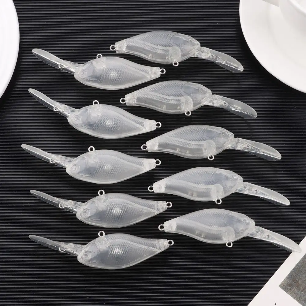 

10Pcs Plastic Fishing Gear Unpainted Blank Minnows Hard Bait Fishing Wobbler Fishing Lure Fake Bait