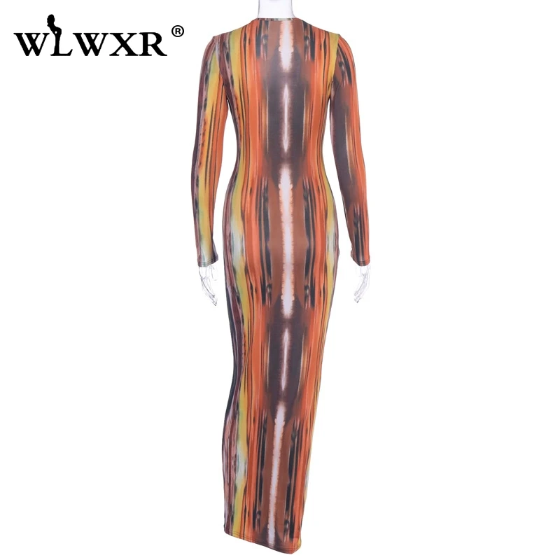WLWXR повседневное с завязками окрашенное запахом макси платье для женщин длинным