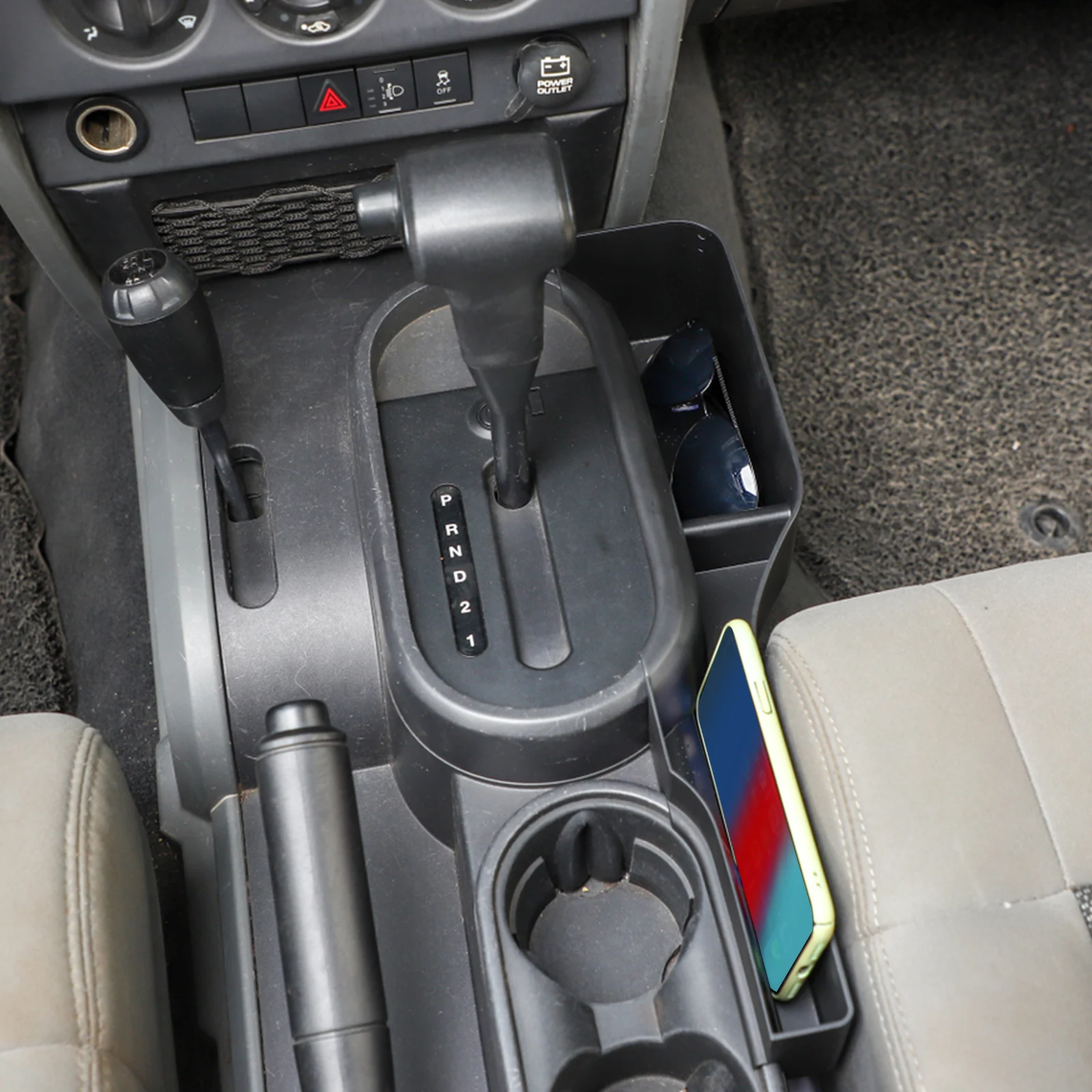 Купить Боковая коробка для хранения коробки переключения передач Areyourshop, лоток-органайзер подходит для Wrangler JK 2007-2010, аксессуары для салона автомоб...