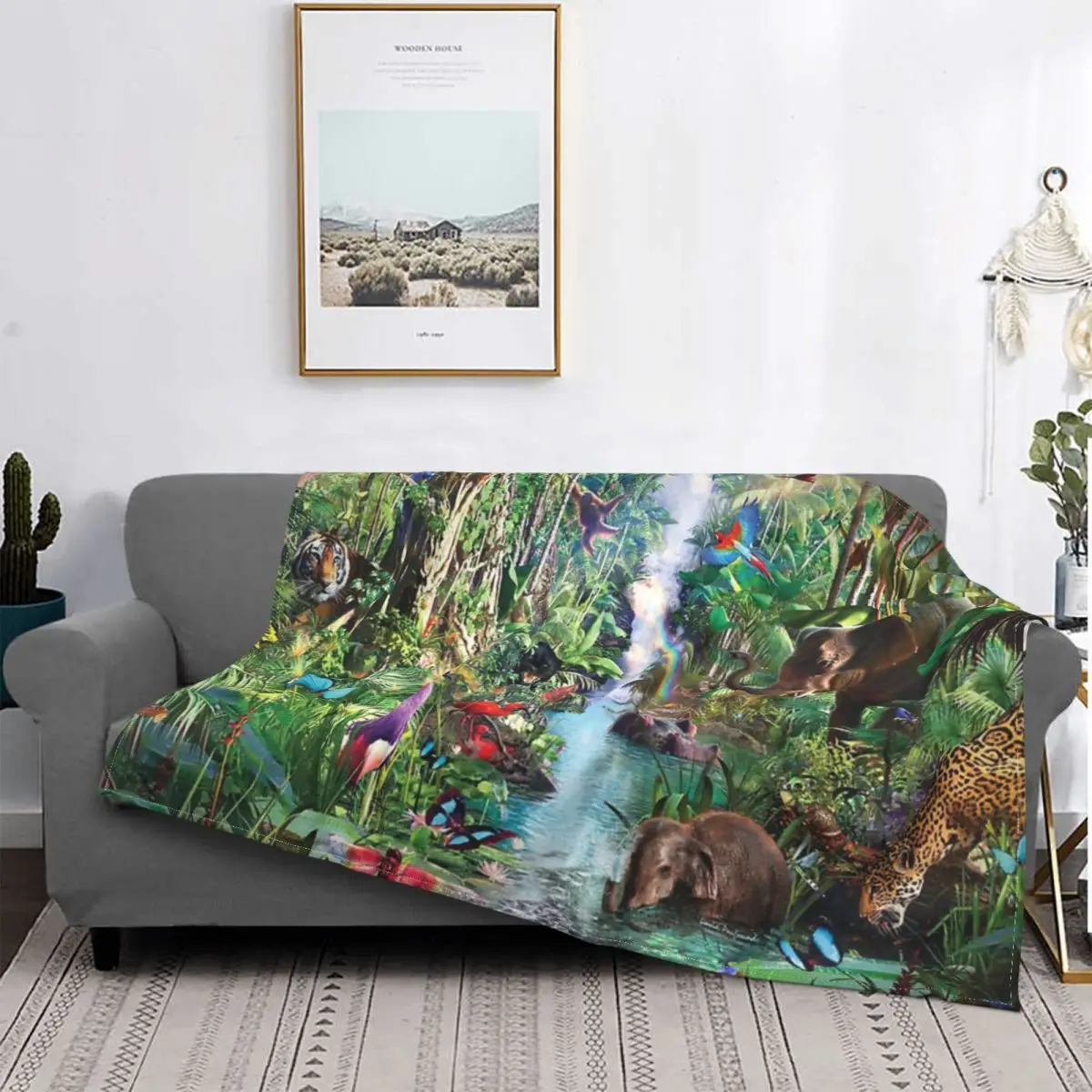 

Manta de libros de jungla, colcha para cama a cuadros, manta de picicnic a cuadros de Anime, toalla de playa de lujo