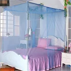 Москитная сетка, тканевое постельное белье, сетка для кровати, 4 угловых столба, кровать для студентов, одинаковая, двуспальная, двойная, размер для двуспальной кровати