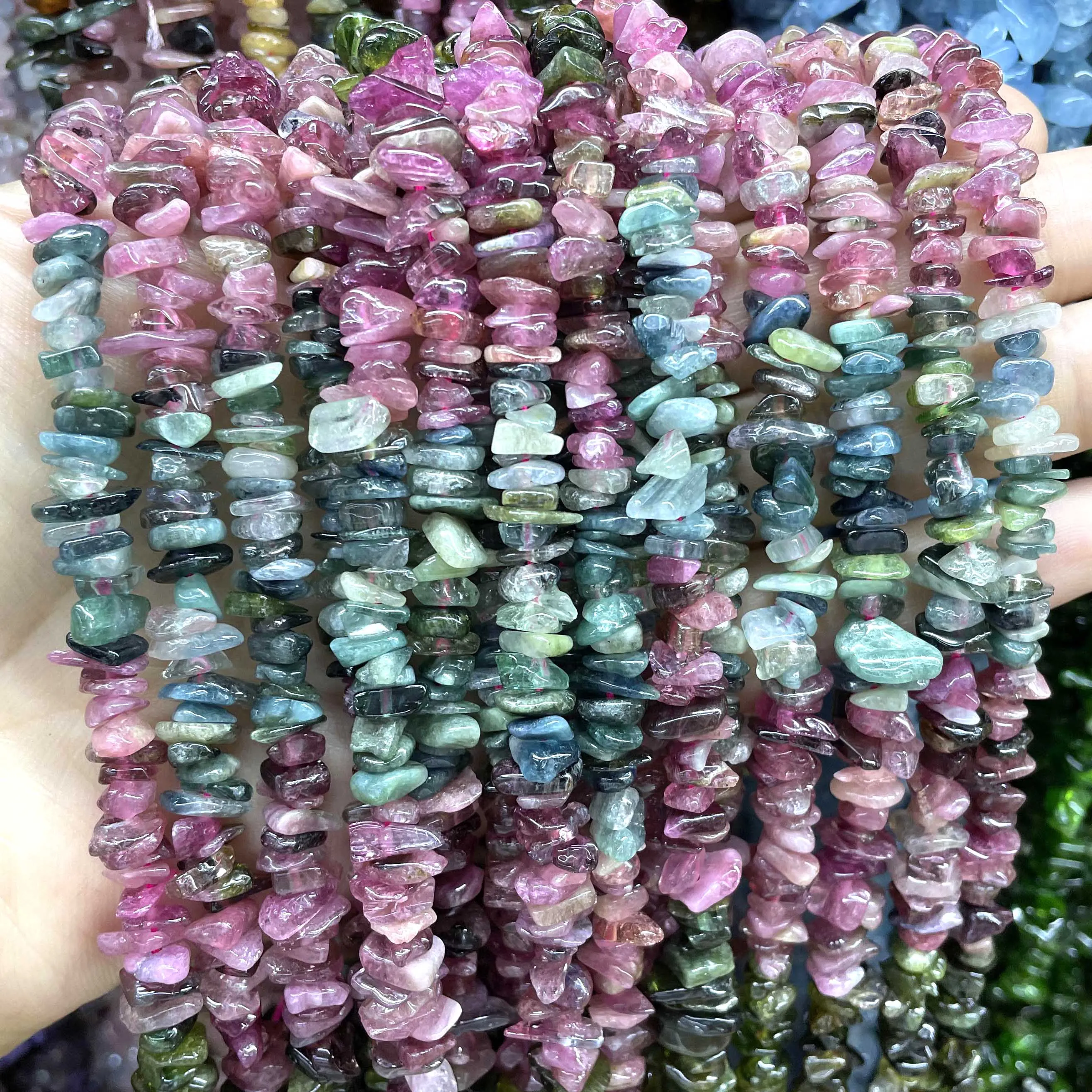 

3-8mm Natural Colorful Tourmaline Chip Irregular Shape Gravel Beads For Jewelry Making Charm DIY Necklace Bracelet Accessories