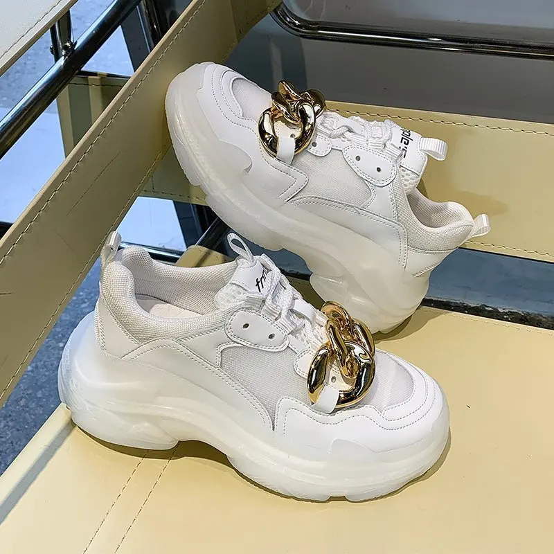 

Женские кроссовки на толстой подошве, дизайнерские кроссовки из дышащего материала, повседневная обувь на платформе, Роскошные, 2021