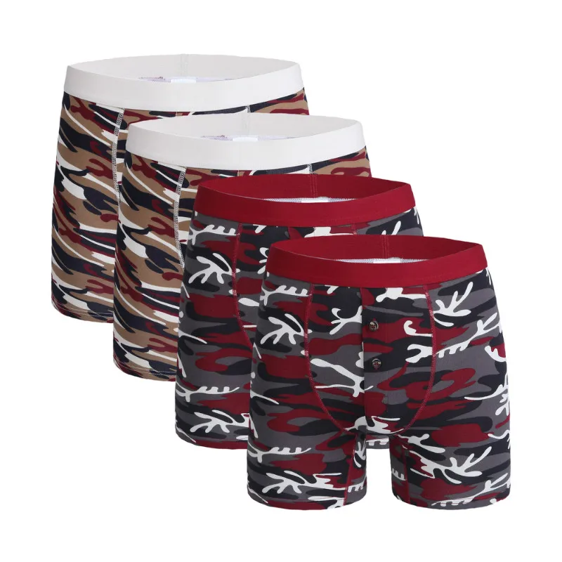 4Pcs 1145 Mix A21 Модное мужское хлопковое нижнее белье, Длинные боксеры, шорты, трусы, трусики, сексуальные боксеры, мужские трусы, шорты для мужчин размера плюс, нижнее белье - Цвет: 4Pcs 1145 Mix A21
