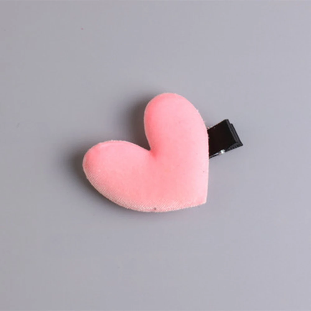 pink 2 шт. новые винтажные бархатные милые заколки в Корейском стиле в форме сердца заколки для волос модная шпилька для волос женские аксессуары для волос дропшиппинг - Цвет: pink