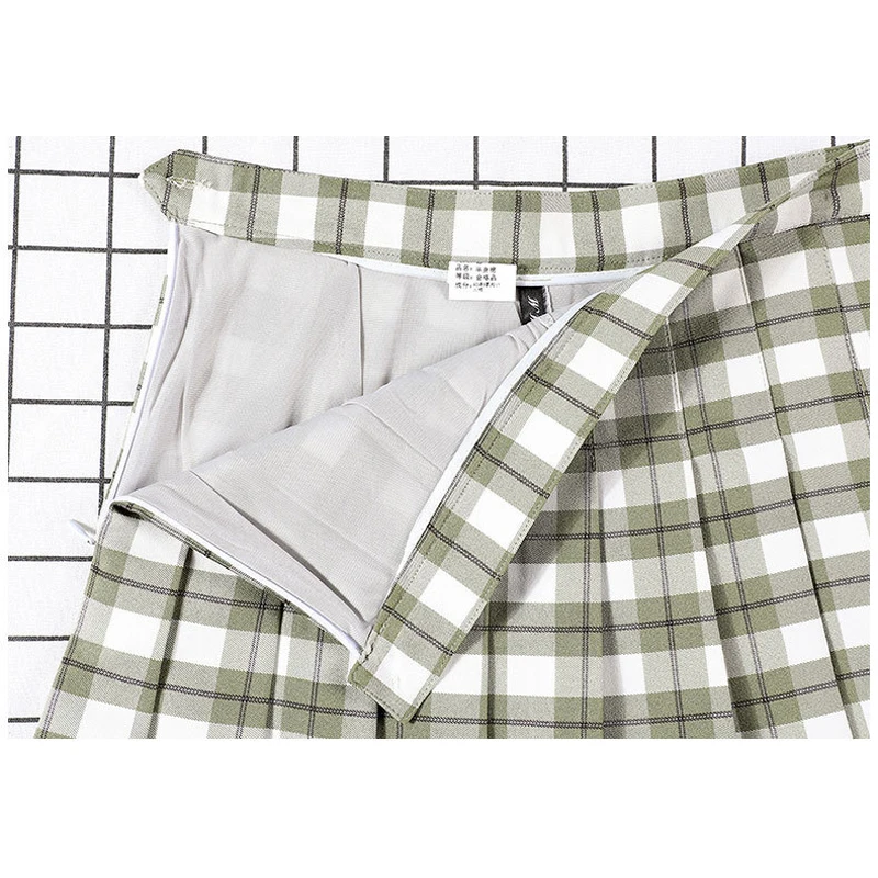

2020 New Summer Skirts Women Harajuku Skirts Cotton Loose High Waist Skirts Vintage Plaid Skirts Sweet Pink Skirts Female