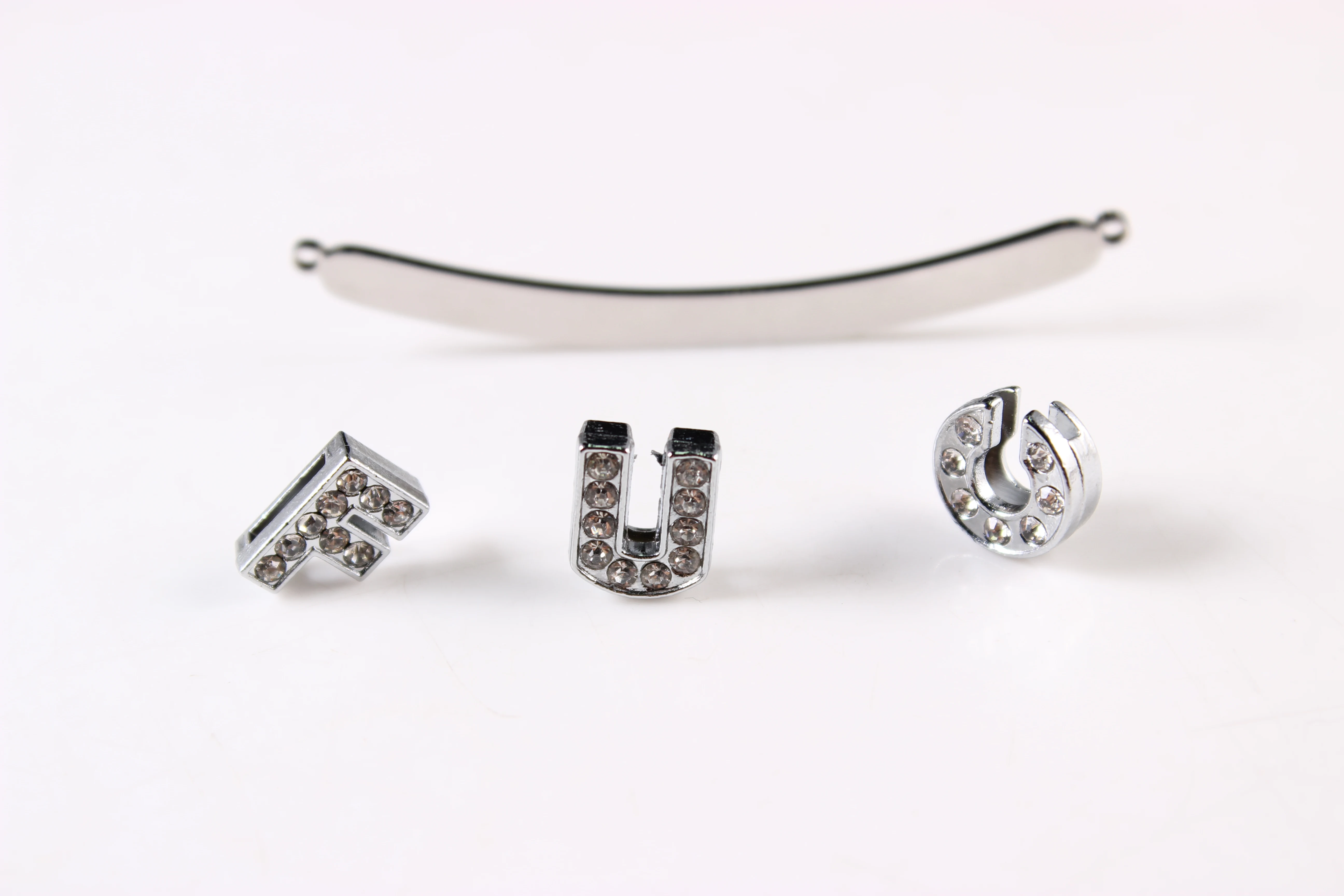 Stainless Steel Mirror High-Grade Polished Long Pendant DIY Glossy Lettering Moon Shape Curved Bar 2019 Women Jelwery | Украшения и