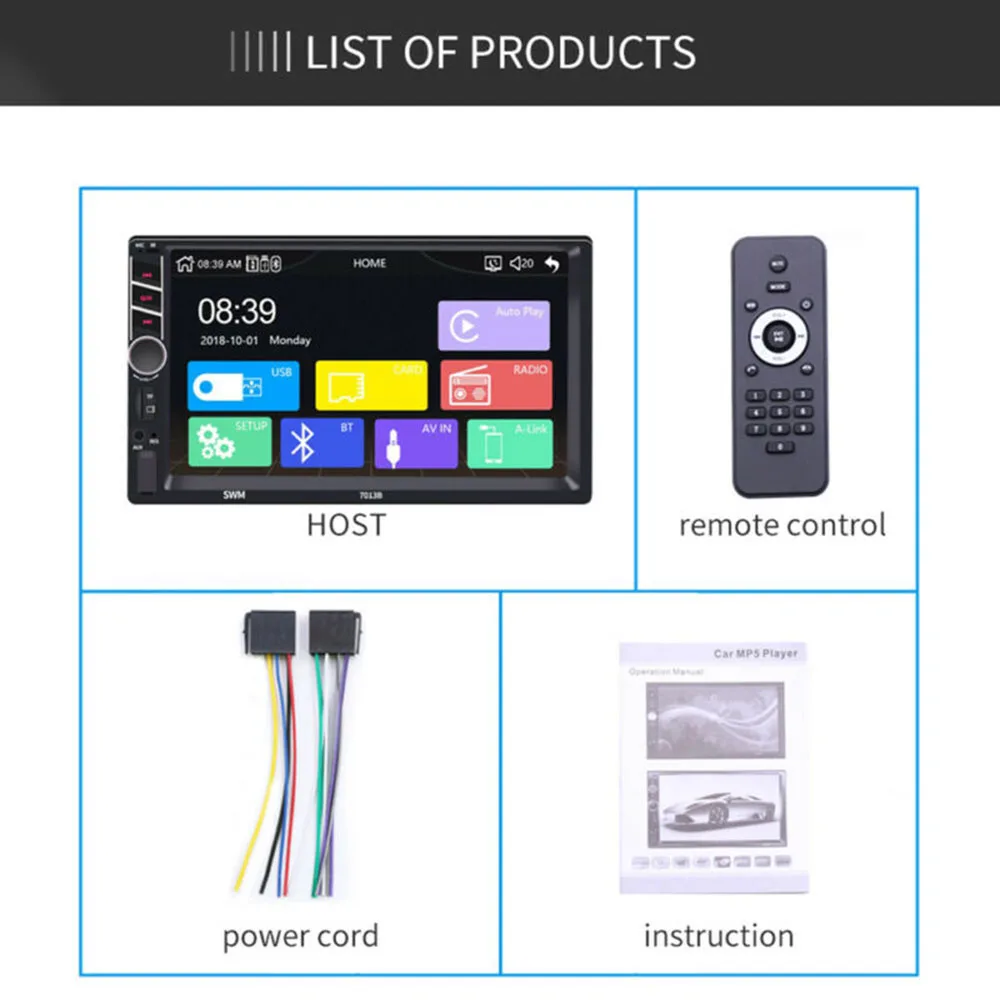 Car 12V Stereo Radio For Apple CarPlay 7.0\" Double Dins Android Players FM MP5 | Автомобили и мотоциклы