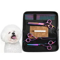 pet dog scissors set professional pet grooming kit direct and thinning scissors and curved pieces 4 piecescolor scissors