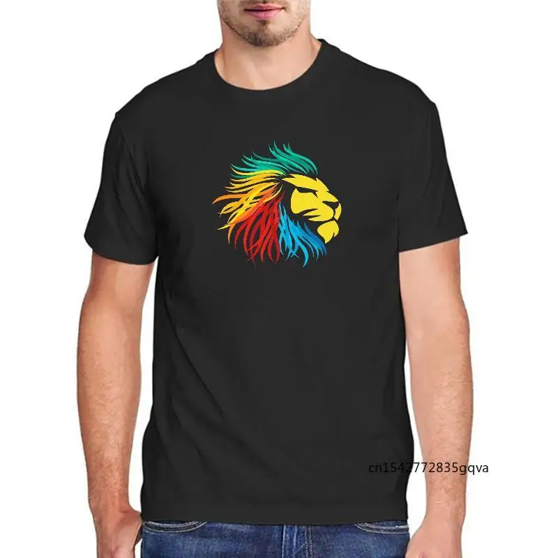

T Shirt Men Casual Streetwear High Quality Color Lion Hip Hop Tshirt Fashion Print T Shirt Tees Tops Customized Products