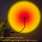 Проекционная лампа С закатом, Радужный ночник, проектор с закатом, светодиодная настольная лампа для спальни, атмосфера, радужная лампа, светильник