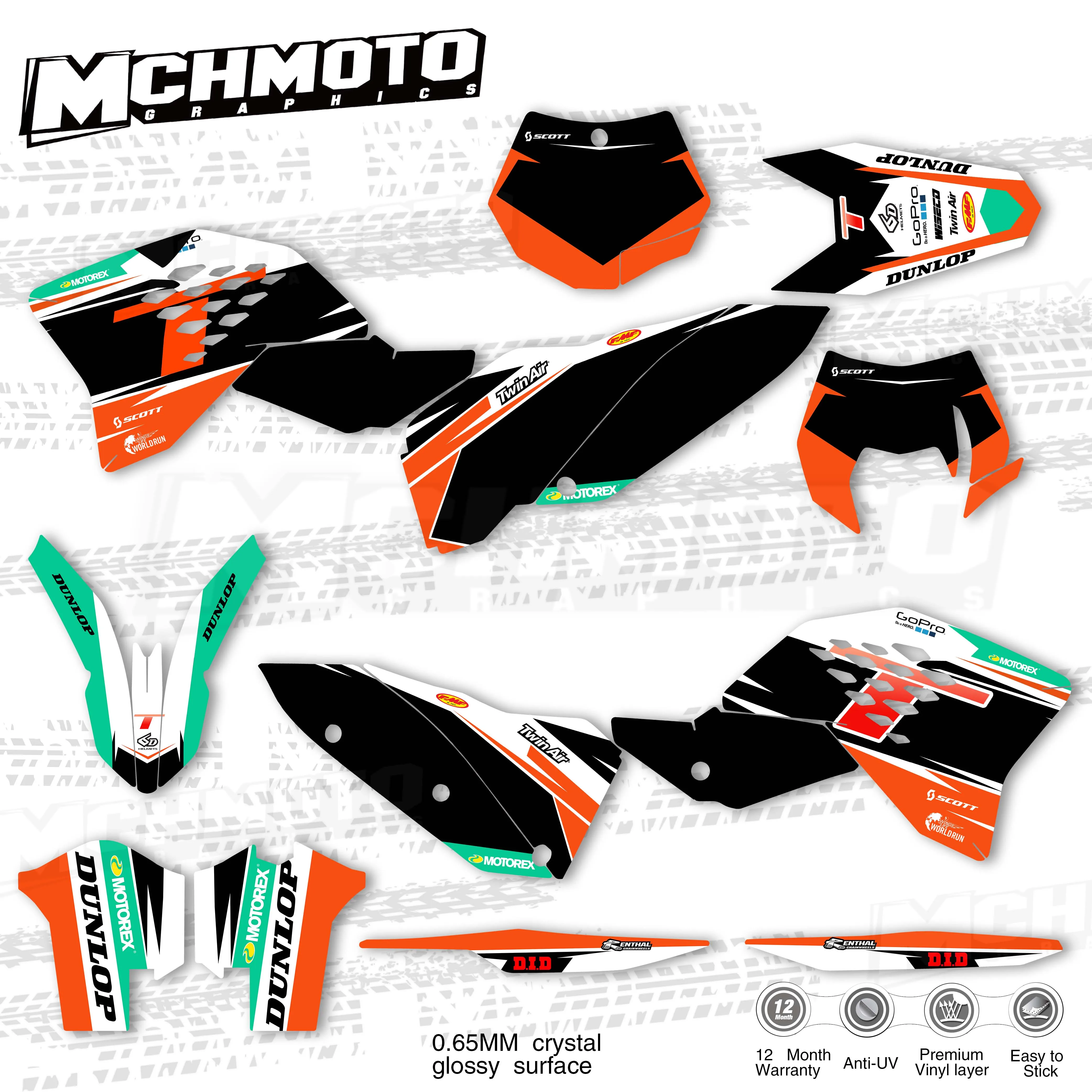 MCHMFG для KTM SX EXC SXF 125 250 300 450 530 2008 2009 2010 2011 полный Графика наклейки на мотоцикл задний