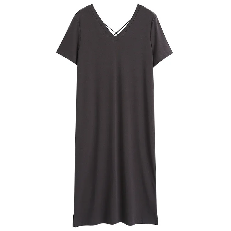 Платье футболка с коротким рукавом и круглым вырезом|Женские платья| |