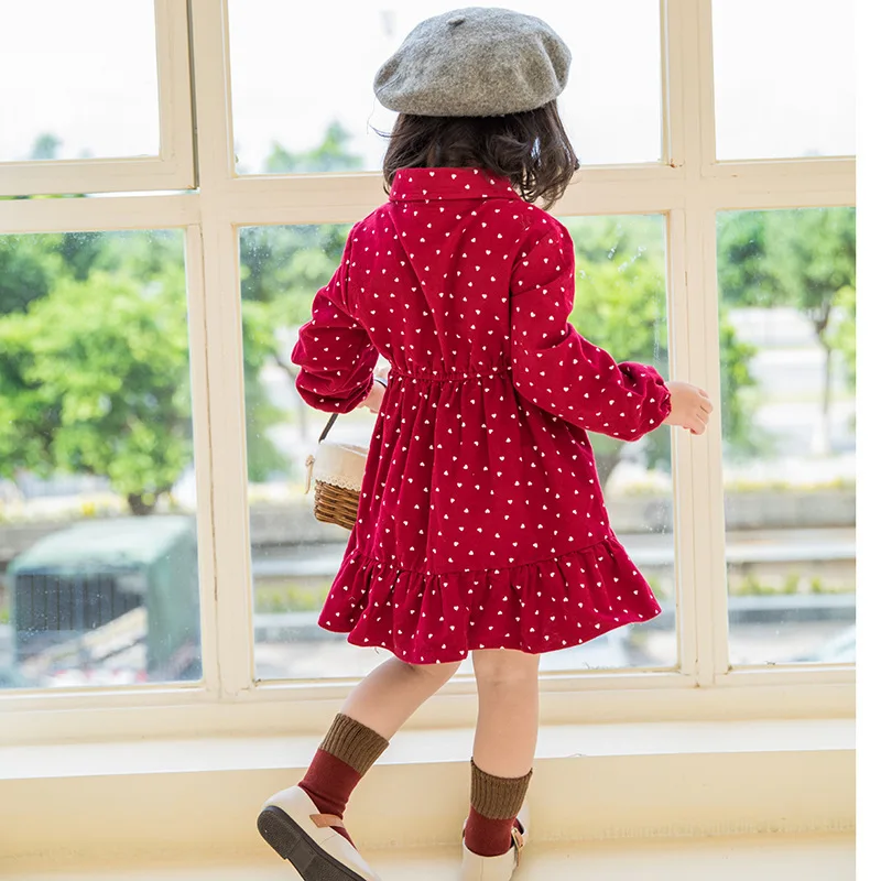 Осенние детские платья хлопковые с длинными рукавами для девочек платье малышей