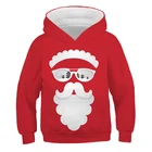 Худи с Санта-Клаусом, Детские худи с 3D принтом из мультфильма, Модные свитшоты и топы для мальчиков и девочек, одежда, рождественские худи