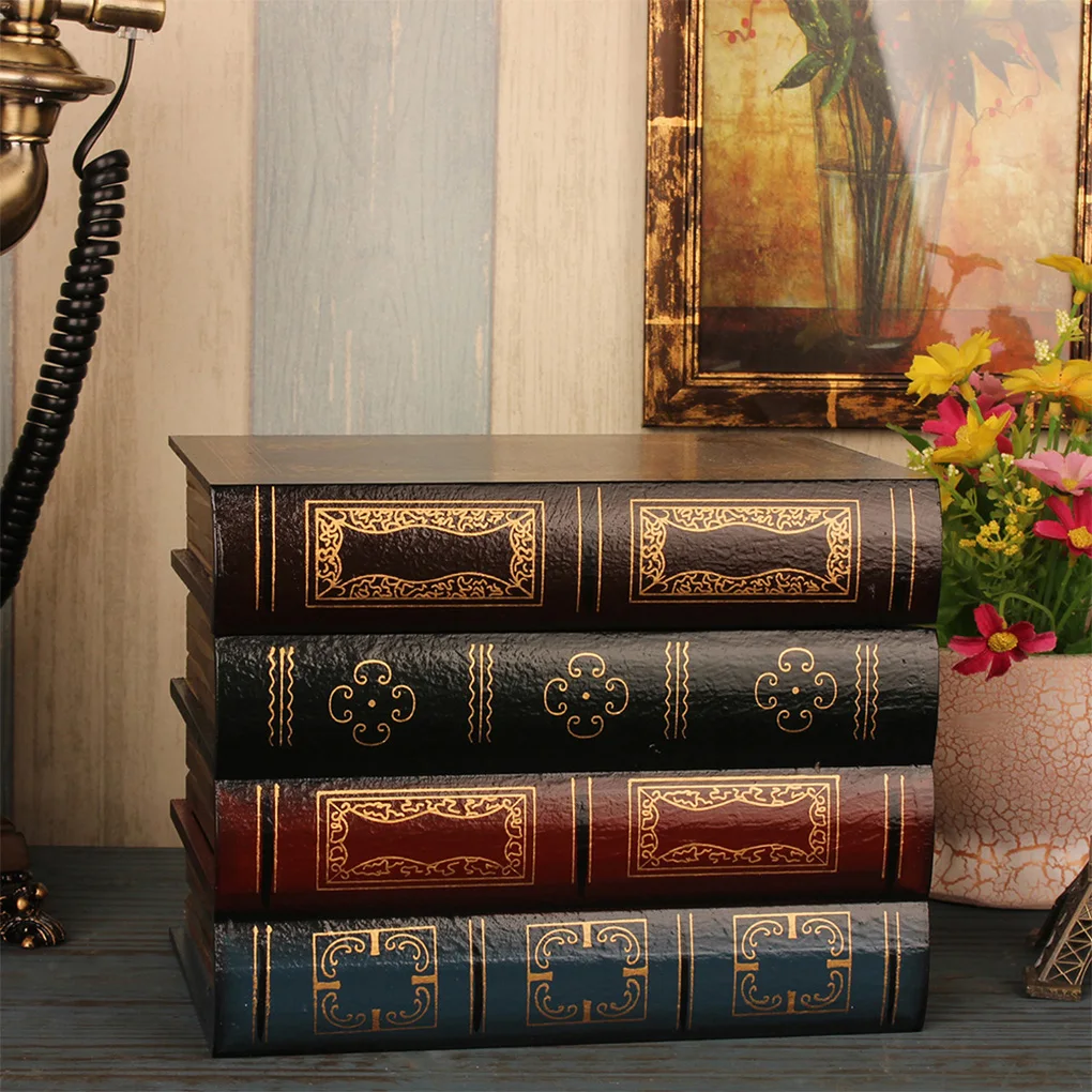 Искусственные в стиле ретро коробка для хранения книг с орнаментом