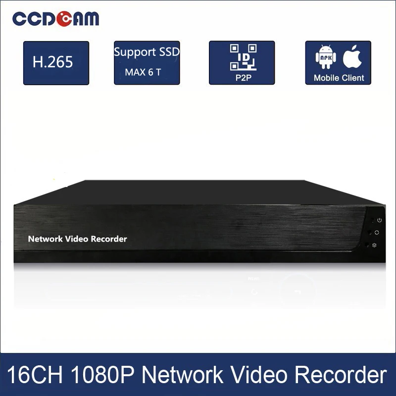 

1080P NVR CH 16 для видеонаблюдения, сетевой видеорегистратор с поддержкой Onvif Protocal