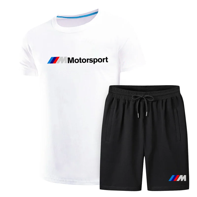 

2021 Men's Short Sleeve Tee Summer Costume Institute Tee Custom Senior Brand Logo Short Sleeve + Casual Shorts 2-piece set