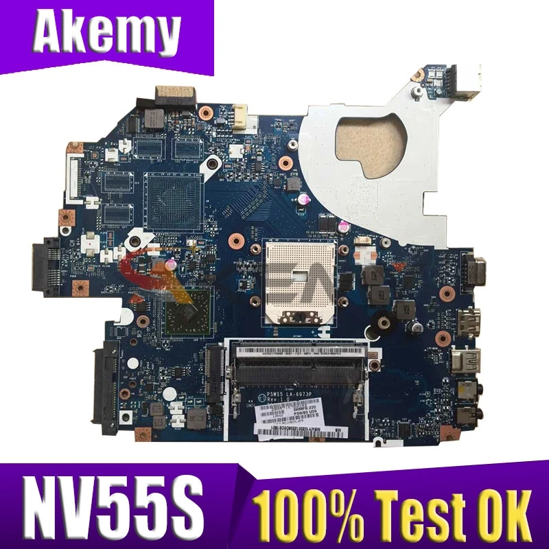 

AKEMY Laptop motherboard For Gateway NV55 NV55S P5WS5 LA-6973P DDR3 Socket fs1 Mainboard full test