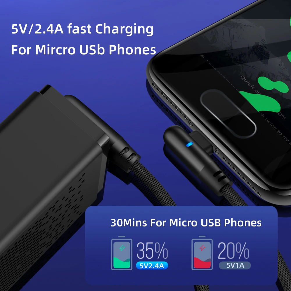 Кабель зарядный Micro USB Type-C 1/2 м 90 градусов | Мобильные телефоны и аксессуары